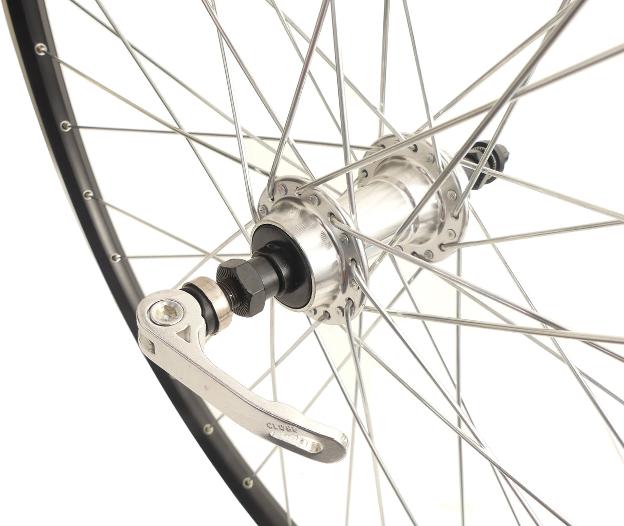 Rear wheel 28 622x19c ZAC 19 rim with 7 8 Speed Freewheel and Quick Tensioner Black