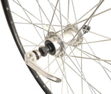 Rear wheel 28 622x19c ZAC 19 rim with 7 8 Speed Freewheel and Quick Tensioner Black