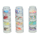 Glitter sprinkle stackable octagons - 12 pcs