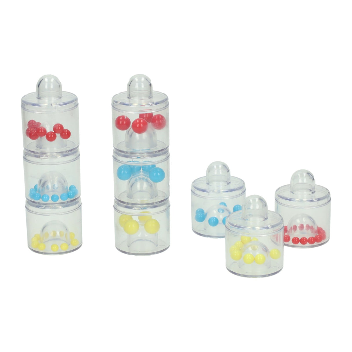 Sound and sorting blocks with beads in 3 sizes - 9 pcs