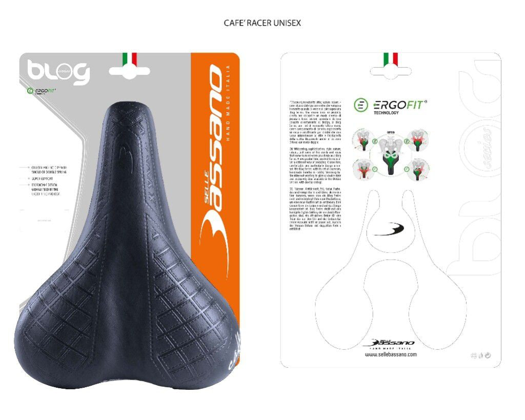 Bicycle saddle Selle Bassano Cafe Racer Bobber for Men - Black