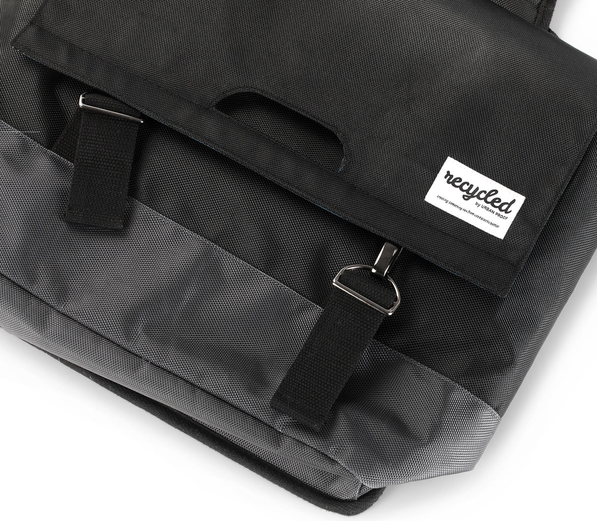 Borsa per biciclette a doppia bicicletta a prova urbana 55L Grigio nero - RPET riciclato