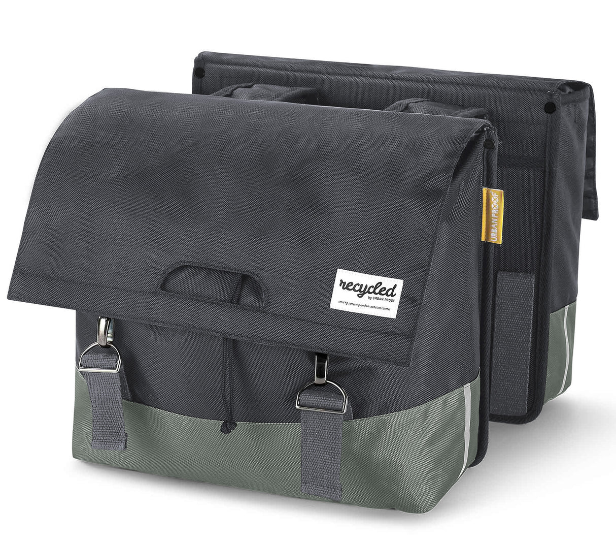 Bolsa de bicicleta dupla à prova urbana 40L cinza