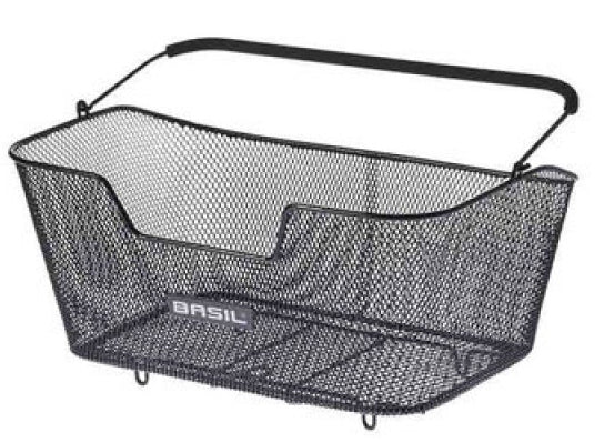 Basil Base L - Bicycle basket - On the back - Black