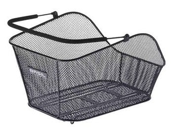 Basilikumikon m Multi System Bicycle Basket på bagsiden sort