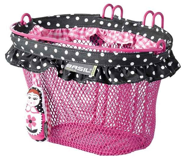 Basil Jasmin - cesto per biciclette per bambini - davanti o sul retro - rosa