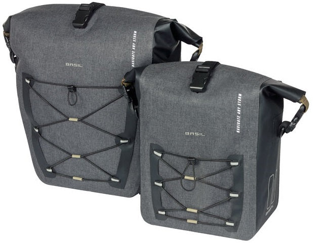 Basil Navigator Storm Mik Side Bicycle Bag - Sporty and Functional Single Bicycle Bag - Black - 100% Waterproof