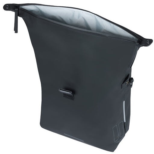 Basil Soho Mik Side Bicycle Rame Tear - črna, vodoodporna, PU, Nordlicht LED, 17L