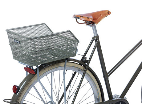 Basil Cento S - Bicycle Basket - On the Back - Olive Green