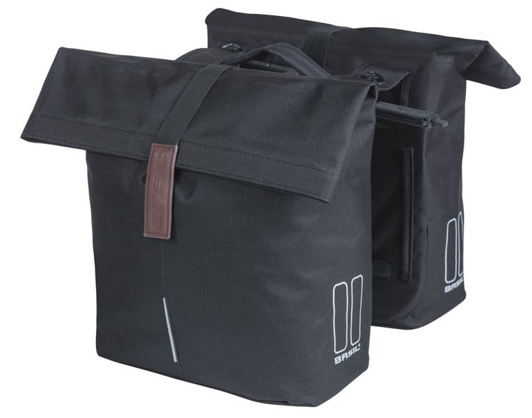 Basil Double Fietstas City Mik 28-32 liter - svart
