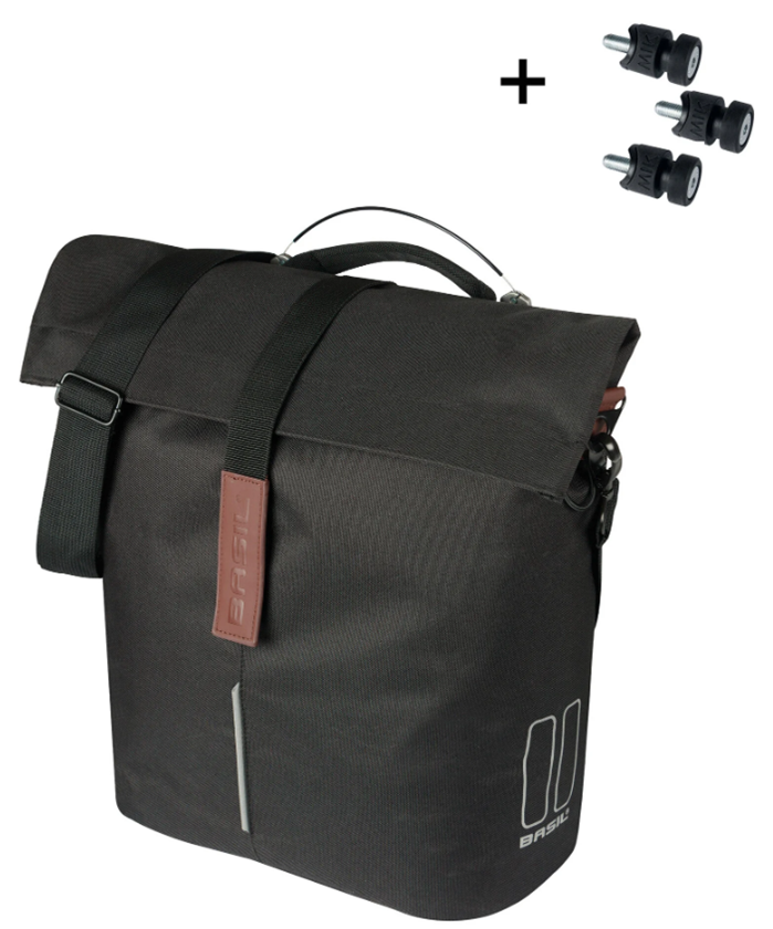 Basil bag city shopper single | aim studs | black | 14-16l