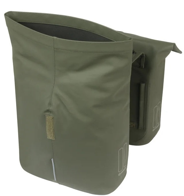 Basil double bicycle bag city mik 28 - 32 liters - moss green
