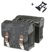 Basil dubbele fietstas bohème mik 35 liter - zwart charcoal