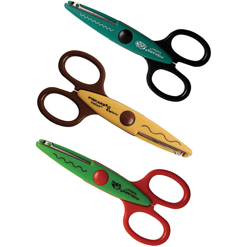 Fiskars kidzors pinking shears, 3 pieces 1 box