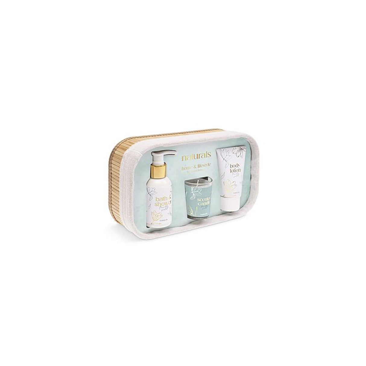 Conjunto de presente Source Balance Naturals cesta de bambu