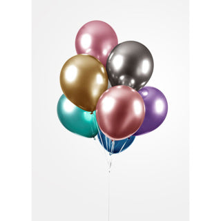 Chrome ballonnen assorti 10 stuks 30 cm