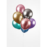 Chrome ballonnen assorti 10 stuks 30 cm