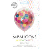 Globos confetti balloons paper confetti mix 30cm, 6st.