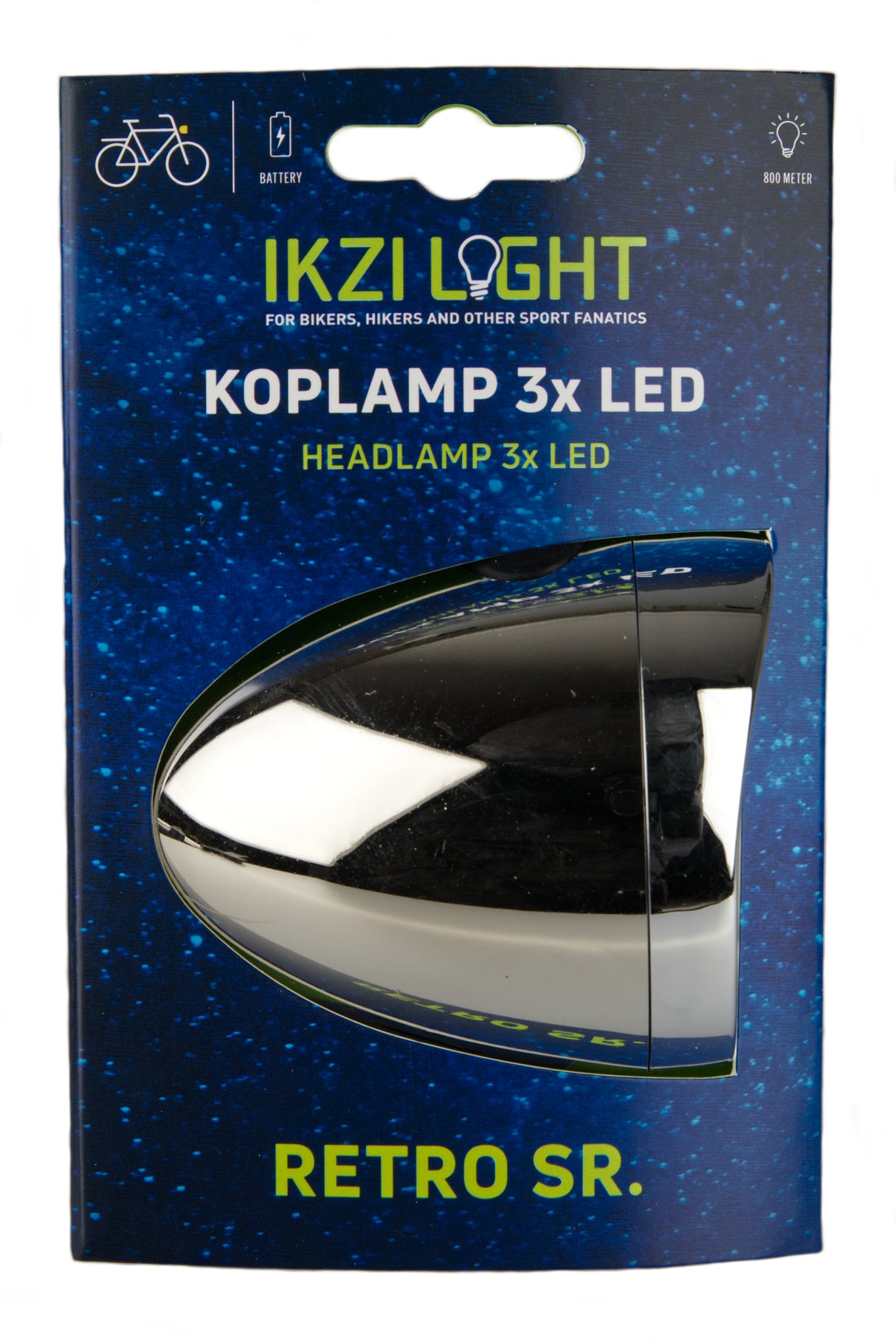 Ceannlampa Ikzi LED retro chrome