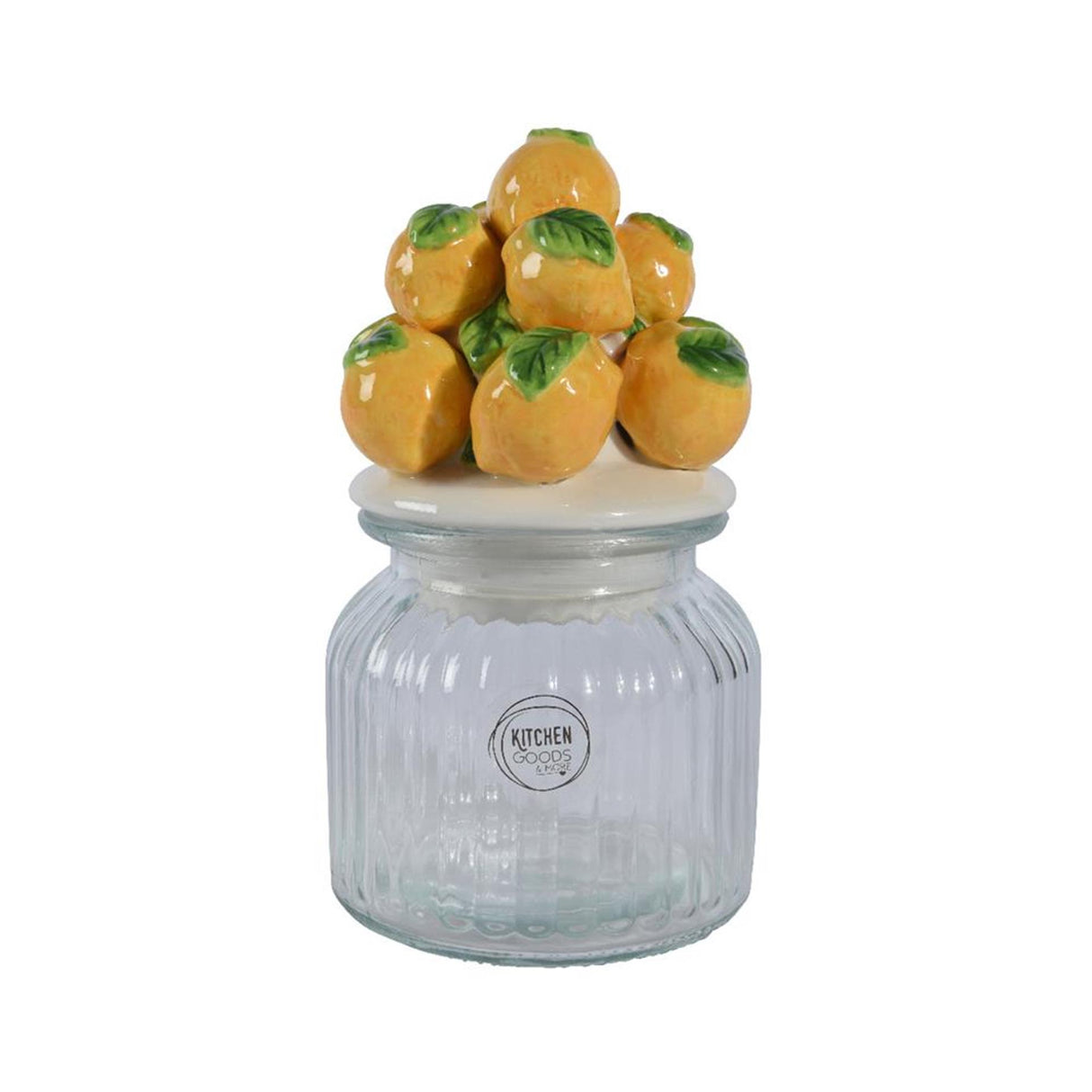 Decoris voorraadpot citroen 19cm glas aarderwerk