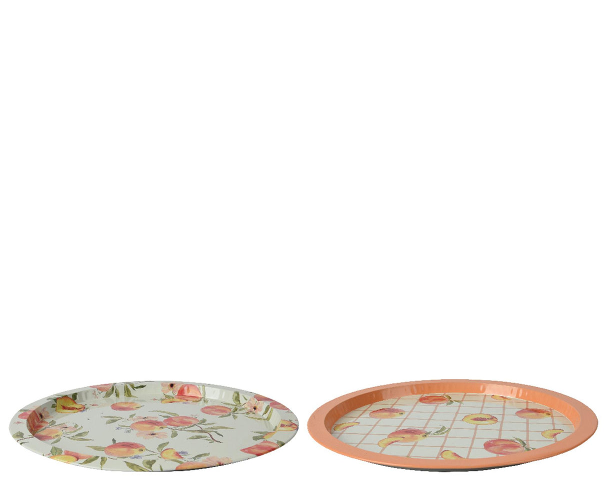 Decoris dienblad metaal ø32cm perzik