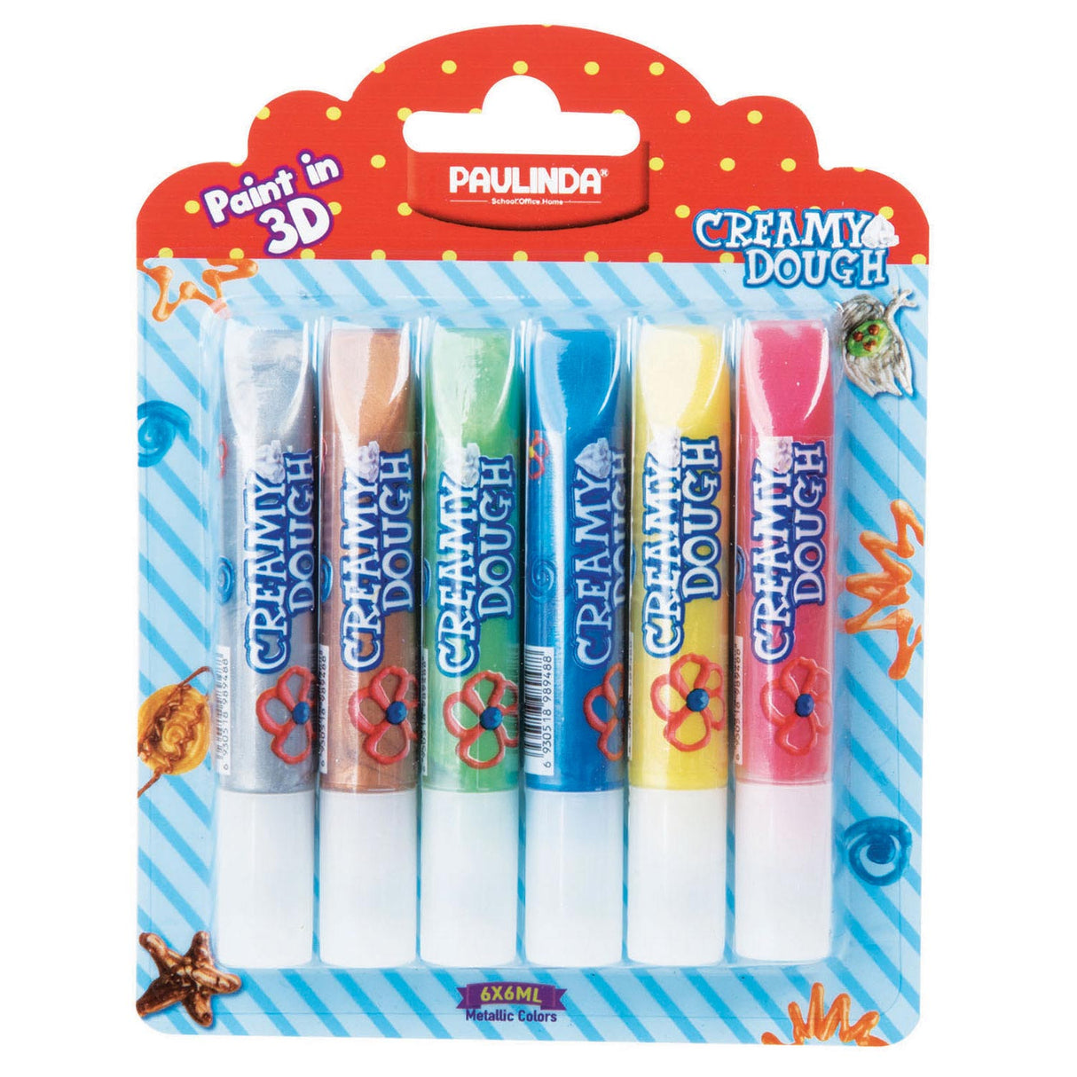 Paulinda kremasto testo metallic, 6x6ml