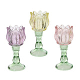 Decoris telysholder glasstulipan h16cm