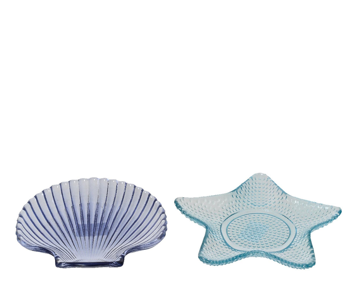 Decoris bord glas ø14cm schelp of ster