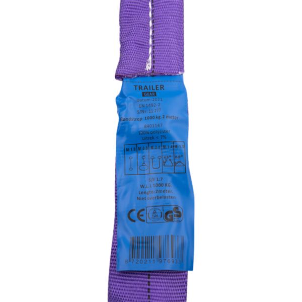 Pótkocsi TRAILERGEAR Kerek heveder 1 tonna 2 méter