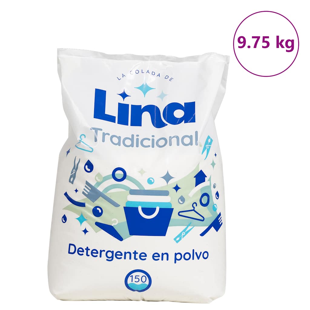 Vidaxl var pulver i 150 vasker 9,75 kg hvit