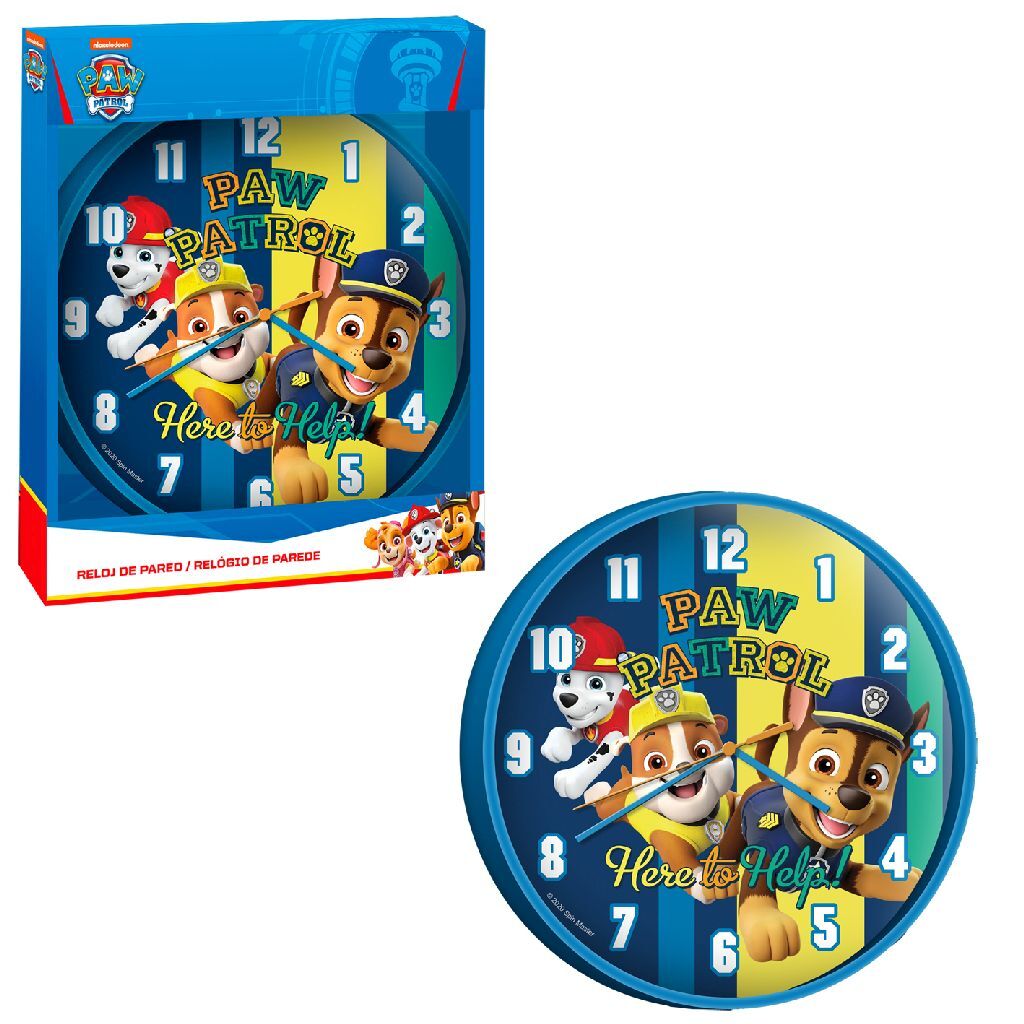 Paw patrol wall clock 25 cm blue