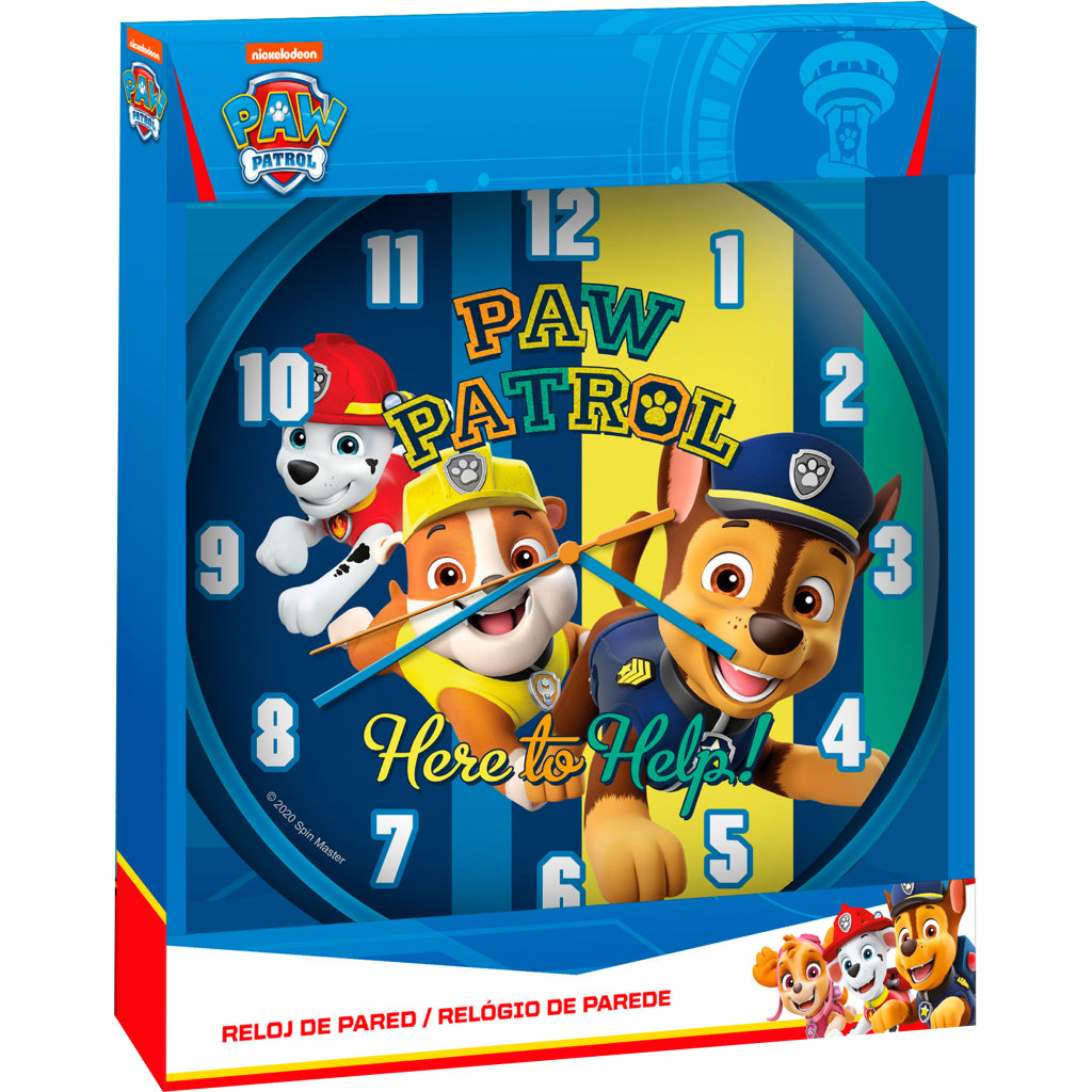 Paw patrol wall clock 25 cm blue
