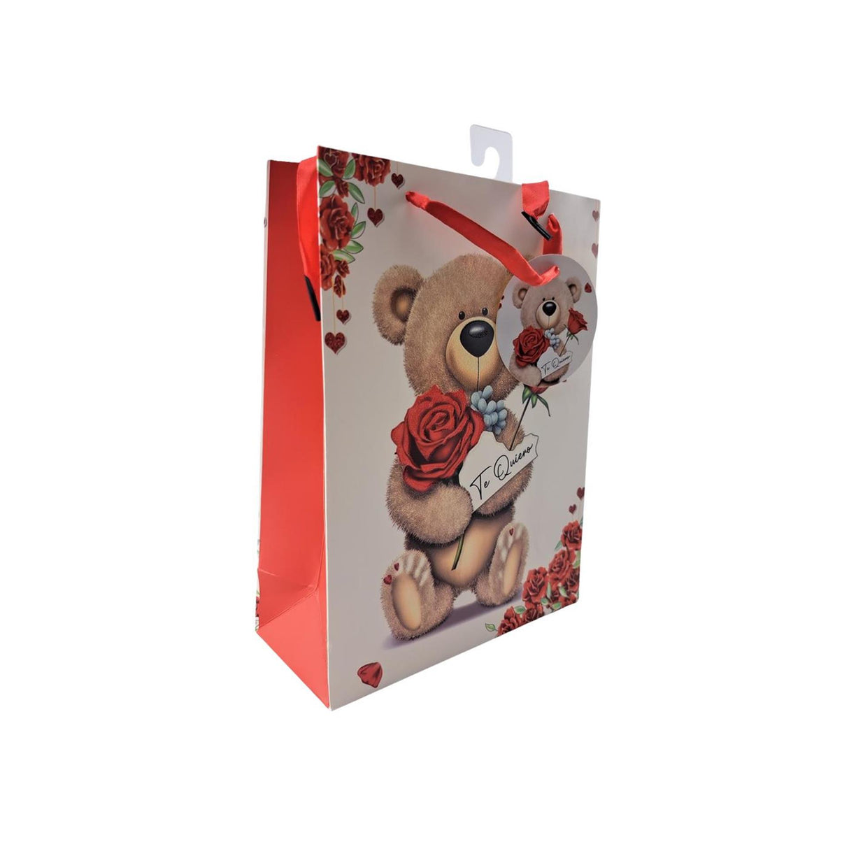 Gift bag teddy bear flower 24x18x8 cm