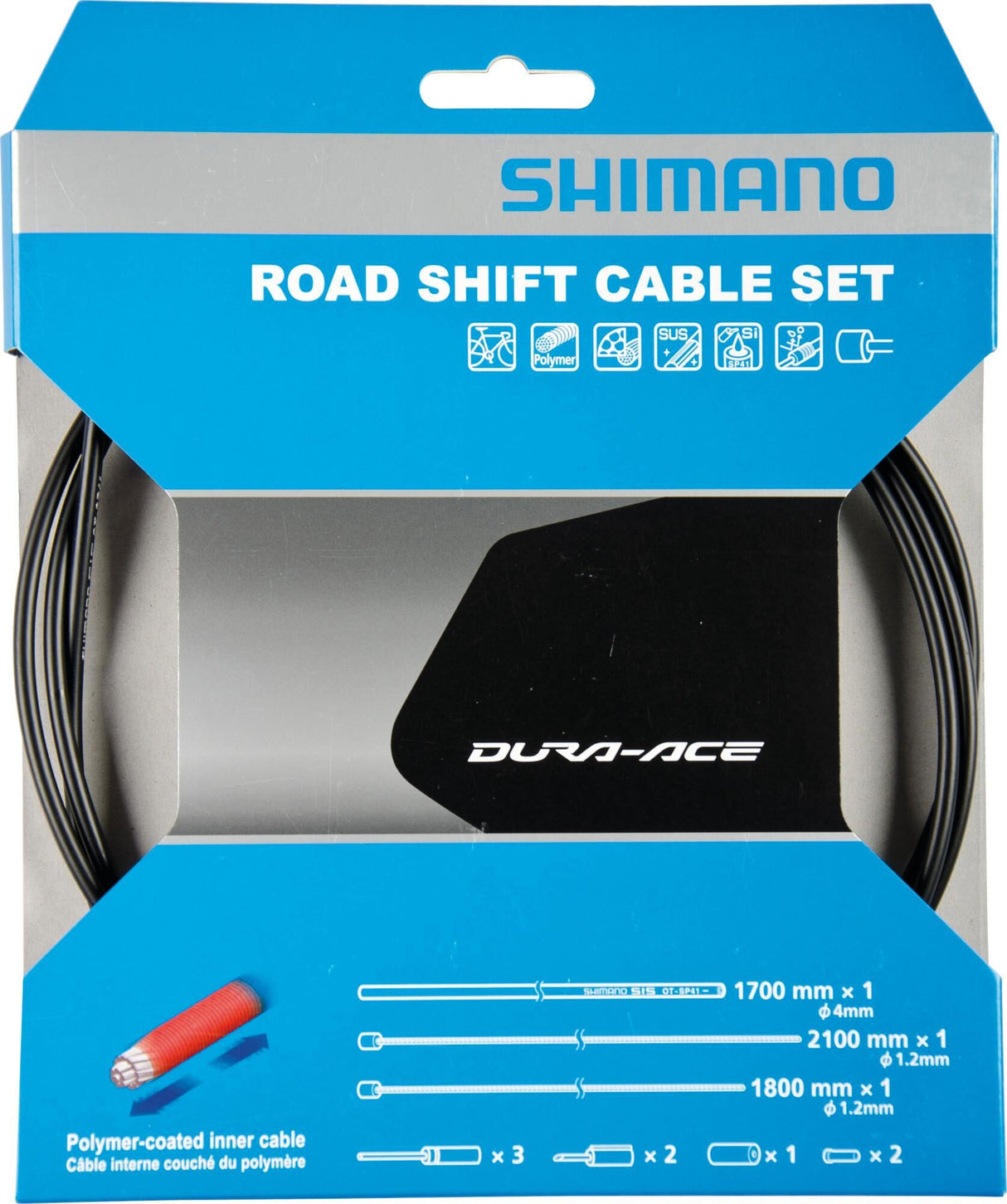 Shimano derailleur cable set dura ace bc-9000 shim.derail.cab.set da bc9000 polymer bl.