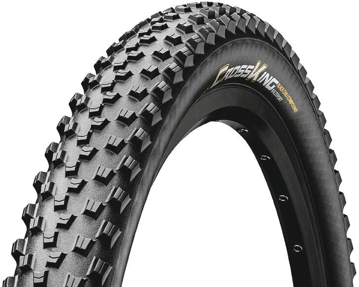 CONTINENTAL tire "Cross King"clincher, 180 TPI, blackfast and grippy, despite pronounced studs it unwinds extremely supple and super quiet.