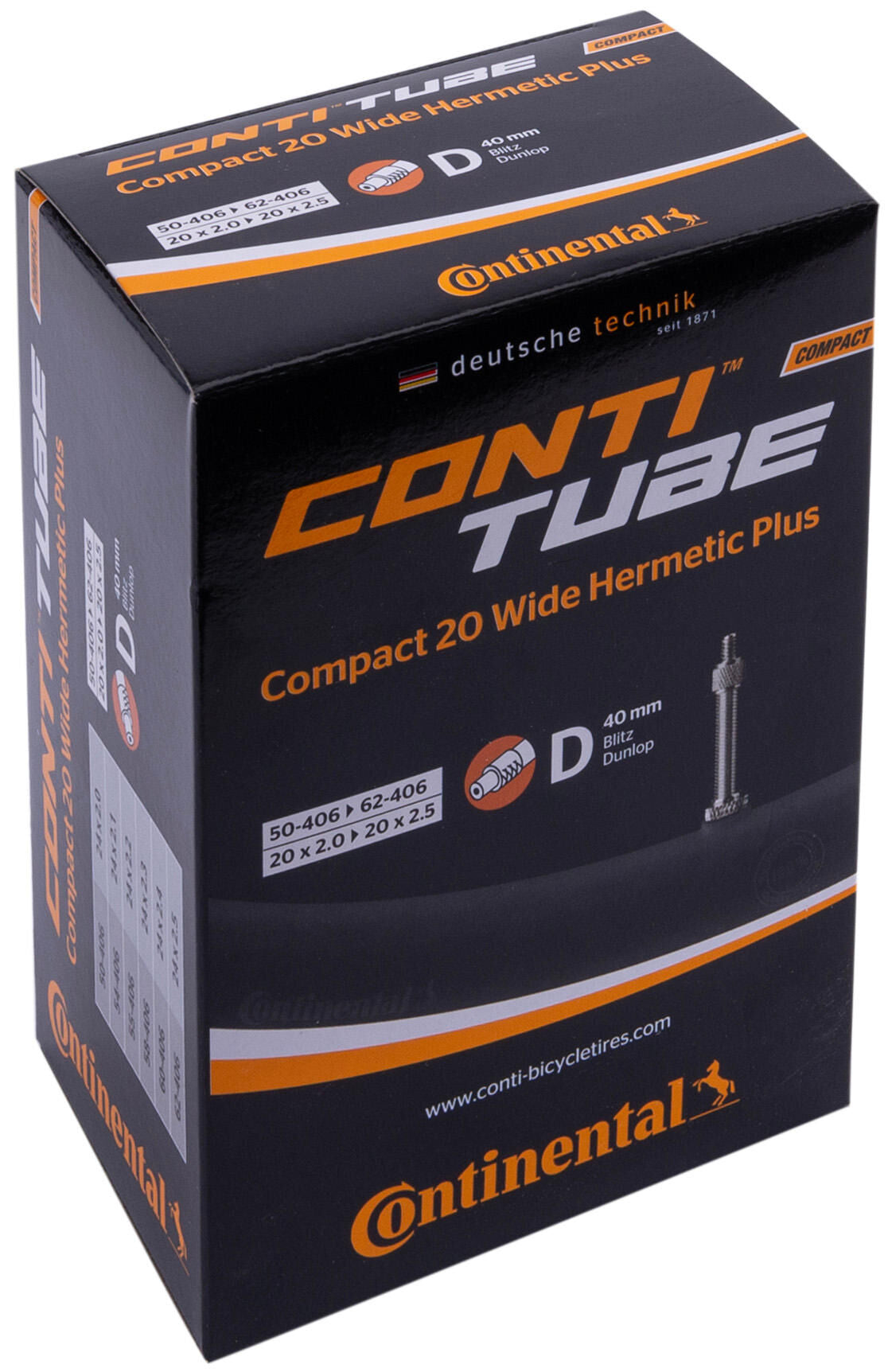 Continental binnenband compact 20 wide hermetic plus , versterkt