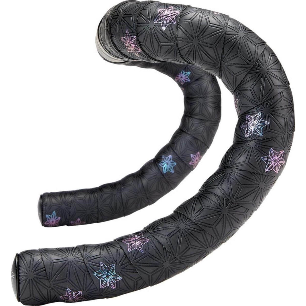 Supacaz Super lepiaca páska na riadidlá Kush Galaxy čierna olejová škvrna vrátane olejovej hliníkovej zátky na riadidlá