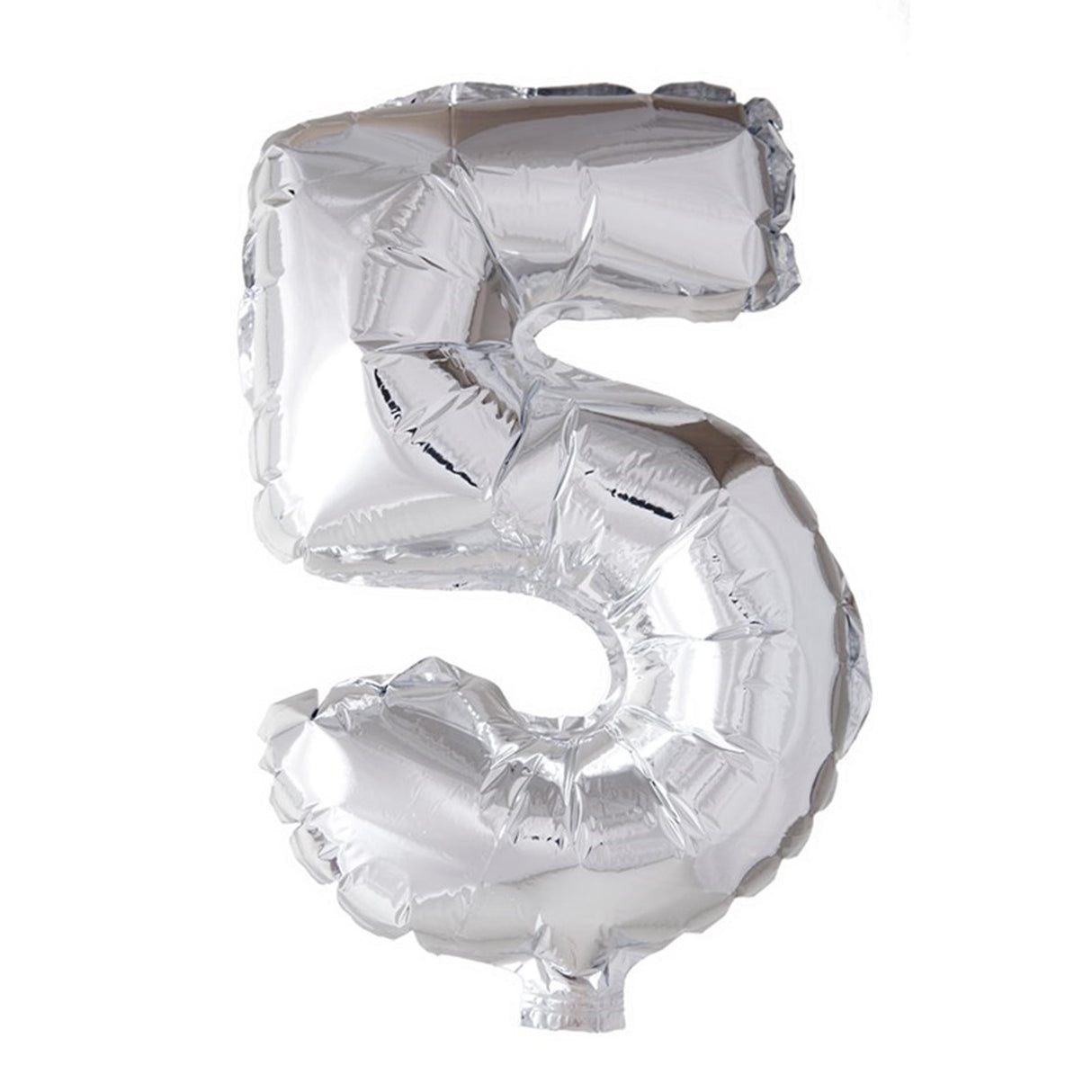 Globos folie ballon nummer '5' zilver 40cm