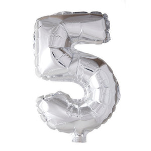 Globos fólia lufi '5' számú ezüst 40cm