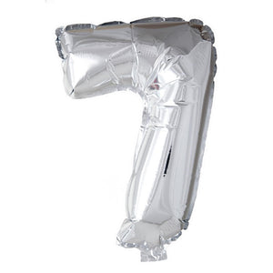 Globos foil balloon number '7' silver 40cm