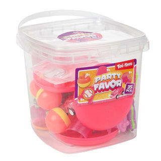 Hand out toys 35 pieces in bucket 2 assorted