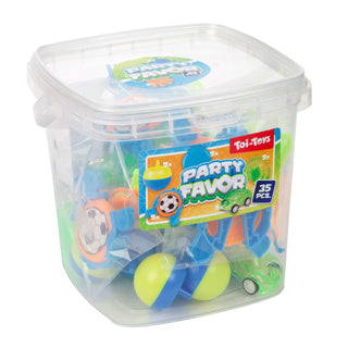 Hand out toys 35 pieces in bucket 2 assorted
