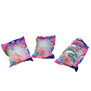 Divertimento spremere animale da 15 cm Aqua blob con nastro glitter 4 assorchi