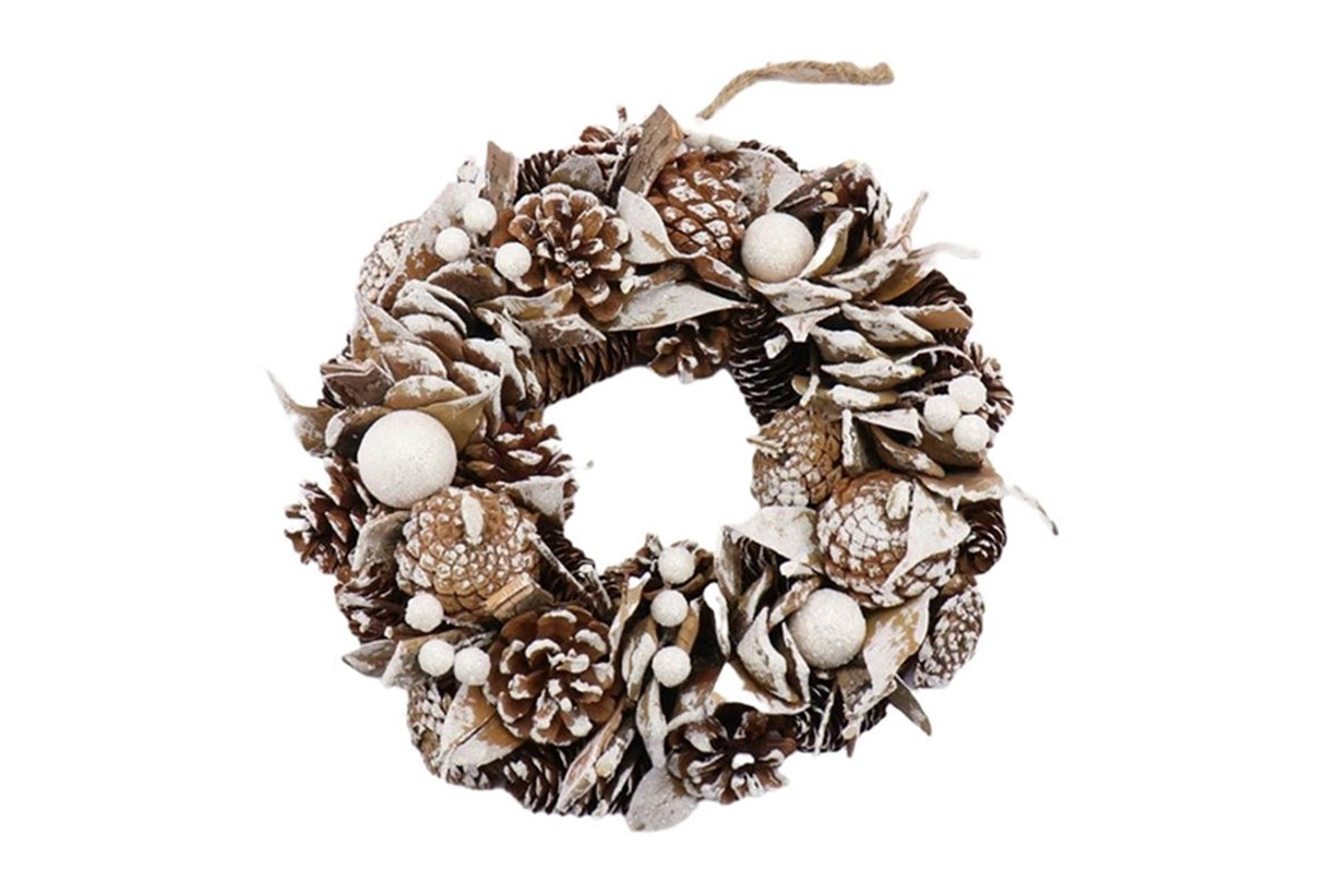 Hbx natural living krans northern glow snow d30cm wit