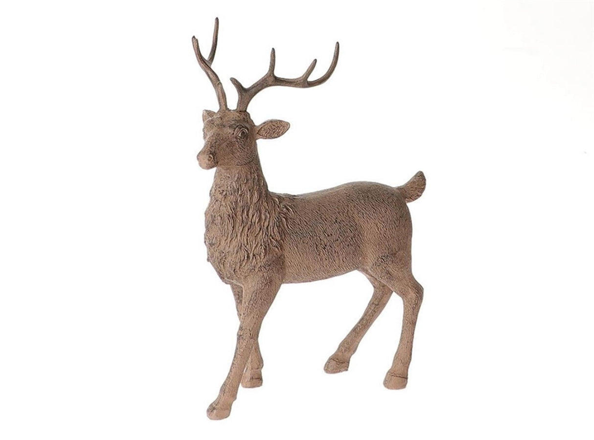 Hbx natural living beeld rendier 14x9x20cm bruin poly