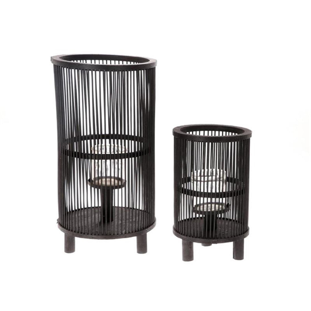 Hbx natural living lantaarnset saigon 2-delig zwart