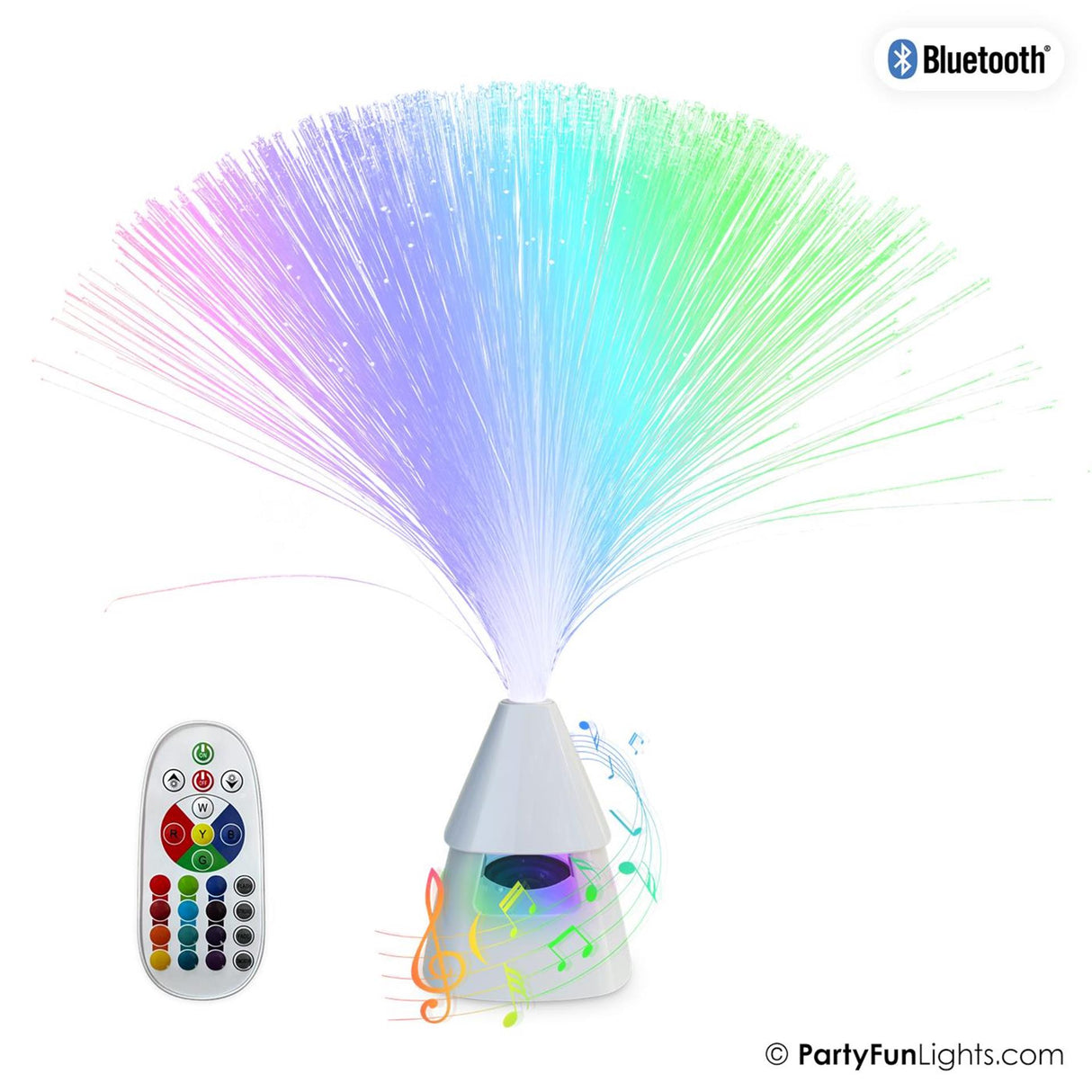 Partyfun oświetla głośnik Bluetooth za pomocą światłowodu