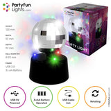 Partyfun lights table lamp mini mirror disco led rotate