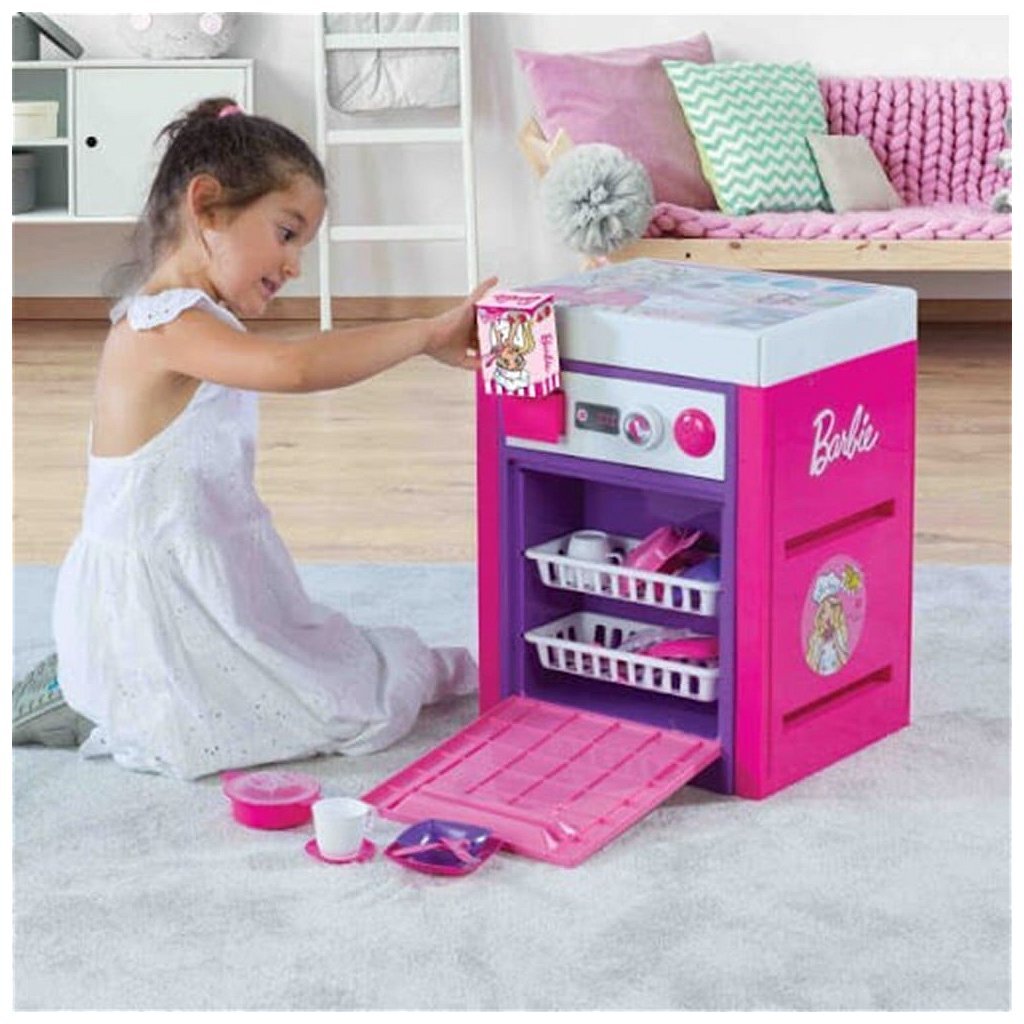 DOlu Barbie Spullmaschinn + Sound rosa