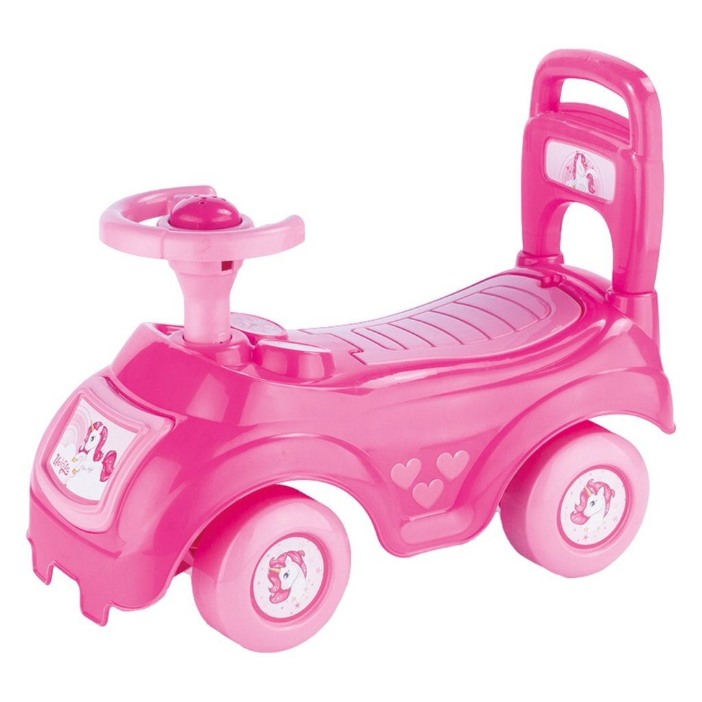 Dolu eenhoorn loopauto + toeter 49x20x37 cm roze